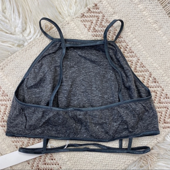 Line + Dot Grey Caged Halter Bralette Size M NWT - Picture 3 of 5